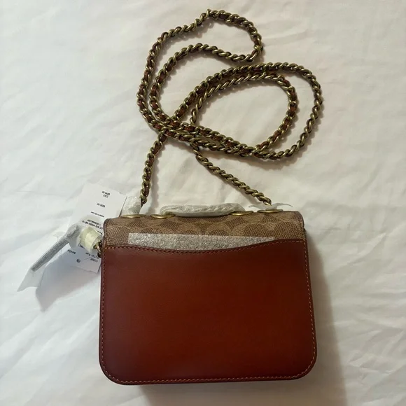 NWT COACH Madison Signature Coated Canvas Mini Shoulder Bag Crossbody Bag Brown - Picture 5 of 16